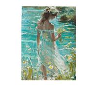 Liorosa Dappled Light Jigsaw Puzzles For Adults 500 Pieces, Floral Crowned Beauty In Azure Waters, Stress-Relieving Gift,Oil Painting Style,Exercise Hands-On Skills And Thinking