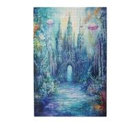 Liorosa Deepwater Kingdom Jigsaw Puzzles For Adults 1000 Pieces,Ornate Submerged Castle With Floating Light Red Jellyfish,Vintage Classic Aesthetics,Exploratory Hobbies And Challenges