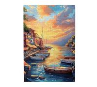 Liorosa Elegance Coastal 1000 Piece Jigsaw Puzzle For Adults,Where Village Charm Meets Ocean’s Grace,Soft Color Aesthetics Scenery,Hands-On Assembly Of Your Home Décor Wall Art