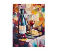 Liorosa Elegant Wine & Cheese Still Life 500 Piece Puzzles For Adults, Rich Colors Contrast Wooden Puzzle, Challenging Art For Relaxation & Home Decor,Exercise Hands-On Skills And Thinking