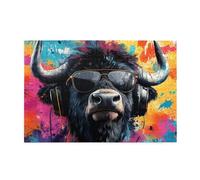 Liorosa enjoy music bovine 1000 piece jigsaw puzzle for adults,wooden music lover's art,pieces fit together perfectly,ideal for relaxation and family fun,unique artwork for adult