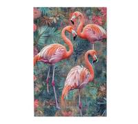 Liorosa Flamingos Waltz Jigsaw Puzzles For Adults 1000 Pieces,Dancing Light Red Birds With Tropical Blooms,Complete With Family And Friends,Relieve Stress And Enjoy The Fun Of Solving Puzzles