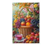 Liorosa Fruits And Flowers 1000 Pieces Of Adult Wooden Puzzle, A Beautiful Scene During The Harvest Season. Showcases The Beauty Of Nature'S Produce,Complete With Family And Friends