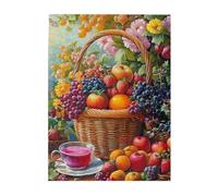 Liorosa Fruits And Flowers 500 Pieces Of Adult Wooden Puzzle, A Beautiful Scene During The Harvest Season. Showcases The Beauty Of Nature'S Produce,Complete With Family And Friends
