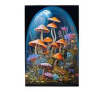 Liorosa Fungi Fantasia Jigsaw Puzzles 1000 Pieces,Mushrooms In Magical Glass World, Premium Adult Wooden Puzzle,Exercise Hands-On Skills And Thinking,Ideal For Relaxation And Family Fun