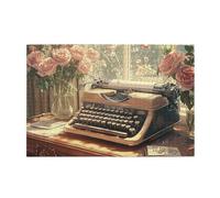 Liorosa Golden Hour Still Life 1000 Piece Jigsaw Puzzle For Adults, Aged Typewriter & Rose Vase With Soft Sunbeams,Vintage Classic Aesthetics,Suitable For Family Recreation And Home Wall Decor