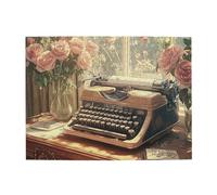 Liorosa Golden Hour Still Life 500 Piece Jigsaw Puzzle For Adults, Aged Typewriter & Rose Vase With Soft Sunbeams,Vintage Classic Aesthetics,Suitable For Family Recreation And Home Wall Decor