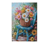 Liorosa Jigsaw Puzzles For Adults 1000 Pieces Burst Of Colors, Wild Flowers Galore In A Rustic Basket. Every Piece Holds A Petal Of Joy, Ideal For Creating A Charming Focal Point