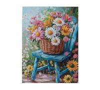 Liorosa Jigsaw Puzzles For Adults 500 Pieces Burst Of Colors, Wild Flowers Galore In A Rustic Basket. Every Piece Holds A Petal Of Joy, Ideal For Creating A Charming Focal Point