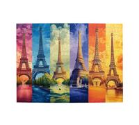 Liorosa Jigsaw Puzzles For Adults 500 Pieces Paris In Chromatic Dreams, Vibrant Eiffel Tower, Premium Wooden Art For Wall Decor,Every Piece Is Unique,Brainstorming For Stress Relief