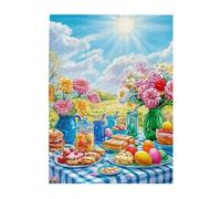 Liorosa Joyful Picnic Scene Puzzles For Adults 500 Pcs,Sunny Day And Blooming Flowers, Delicious Treats. Every Piece A Splash Of Colors And Fun. Ideal For Relaxing And Decorating Your Space