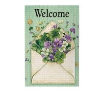 Liorosa Lucky Greetings Jigsaw Puzzles For Adults 1000 Pcs,Retro Envelope Overflowing With Fresh Flower On Wood,Wonderful Imagination,Pleasure Both Body And Mind,Enjoy The Puzzle Solving Process