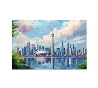 Liorosa Modern City Scenery 1000 Piece Jigsaw Puzzle For Adults, Classic Watercolor Art Design,Stunning Artwork,Pleasure Both Body And Mind,Fun Activities For The Holidays With The Family