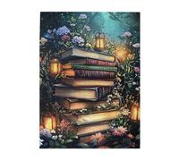 Liorosa Mystical Forests Library Jigsaw Puzzles For Adults 500 Pieces, Stacked Antique Books With Butterfly Dance,Vintage Classic Aesthetics,Ideal For Relaxation And Family Fun