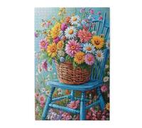Liorosa Nature’s Embrace 1000 Piece Jigsaw Puzzle For Adults,Wild Flowers And A Weathered Blue Chair.Deep Relaxation For Yourself,Challenging Brain Exercise,Gifts For Friends And Family