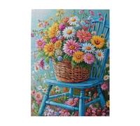 Liorosa Nature’s Embrace 500 Piece Jigsaw Puzzle For Adults,Wild Flowers And A Weathered Blue Chair.Deep Relaxation For Yourself,Challenging Brain Exercise,Gifts For Friends And Family