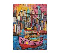 Liorosa Navigating A Sea Of Multihued Metropolitan Mayhem 500 Piece Vibrant Jigsaw Puzzle,Stunningly Vibrant Colors,Stress Relieving Pleasure,Hands-On Assembly Of Your Home Décor Wall Art