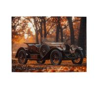 Liorosa October'S Time Machine Jigsaw Puzzles For Adults 500 Pieces,Classic Automobile Beneath Autumn Branches Challenging Wooden Puzzle,Enjoy Solving Puzzles With Family And Friends