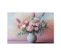 Liorosa pastel flower vase 1000 pieces of adult wooden puzzle,soft color aesthetics,every piece is unique,suitable for family recreation and wall decor,forget the troubles of life