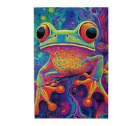 Liorosa Psychedelic Frog Fantasy Jigsaw Puzzles For Adults 1000 Pieces. Every Piece A Portal To A Vivid, Abstract World,Suitable For Party Game Nights And Family Recreation