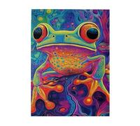 Liorosa Psychedelic Frog Fantasy Jigsaw Puzzles For Adults 500 Pieces. Every Piece A Portal To A Vivid, Abstract World,Suitable For Party Game Nights And Family Recreation
