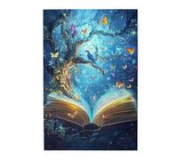 Liorosa Puzzles For Adults 1000 Pieces Enchanted Book In Moonlit Forests,Glowing Pages With Butterflies & Blue Bird Wooden Art Puzzle,Vibrant And Unique,Relax And Enjoy The Fun Of Solving Puzzles