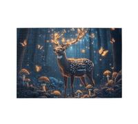 Liorosa Puzzles For Adults 1000 Pieces Enchanted Deer In Moonlit Forests, Magical Butterflies & Mushrooms Fantasy Wooden Jigsaw Puzzle,Ideal For Relaxation And Family Fun,Gifts For Friends