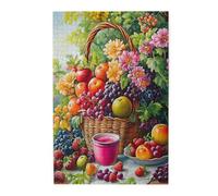 Liorosa Puzzles For Adults 1000 Pieces Harvest Basket,Juicy Fruits & Vivid Blooms.Every Piece Full Of Freshness. Ideal For Relaxing And Adding A Touch Of Rustic Elegance,Challenge To Yourself
