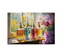 Liorosa puzzles for adults 1000 pieces perfume bottles & spring flowers, sophisticated glassware with blooms, relaxing home decor puzzle,every piece is unique,gift for friend