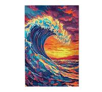 Liorosa Puzzles For Adults 1000 Pieces Tempestuous Tide - A Wave'S Fiery Dance At Sunset,Pieces Fit Together Perfectly,Vibrant Colors,Unique And Beautiful Design,Gift Suitable Family Friends