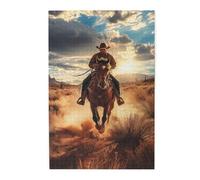Liorosa Puzzles For Adults 1000 Pieces Wild West Gallop, Sunset Desert Adventure With Cactus Landscape,Vibrant And Unique Design,Deep Relaxation For Yourself,Exercise Hands-On Skills And Thinking