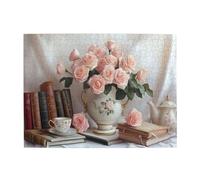 Liorosa Puzzles For Adults 500 Pieces Elegant Flower Tea Set Study, Classic Still Life Series Wooden Puzzle,Stress Relieving Pleasure,Exercise Hands-On Skills And Thinking,Gift For Friend