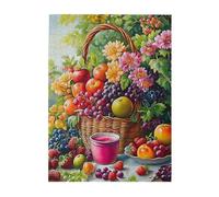 Liorosa Puzzles For Adults 500 Pieces Harvest Basket,Juicy Fruits & Vivid Blooms.Every Piece Full Of Freshness. Ideal For Relaxing And Adding A Touch Of Rustic Elegance,Challenge To Yourself