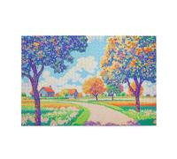 Liorosa Rustic Village Landscape 1000 Pieces Of Adult Wooden Puzzle, Vibrant Fields & Winding Path, Premium Wooden Puzzle For Decor,Ideal For Relaxation And Family Fun,Gift For Friend