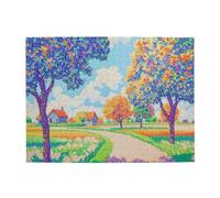 Liorosa Rustic Village Landscape 500 Pieces Of Adult Wooden Puzzle, Vibrant Fields & Winding Path, Premium Wooden Puzzle For Decor,Ideal For Relaxation And Family Fun,Gift For Friend