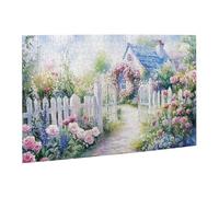 Liorosa Serene Garden Cottage With Blooming Roses 500 Piece Puzzle For Adults, Artistic Wooden Jigsaw For Stress Relief & Family Fun,Exercise Hands-On Ability And Thinking Patience