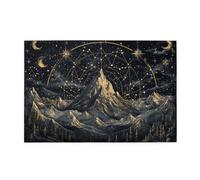 Liorosa Starry Night Over Mountain Range Jigsaw Puzzles For Adults 1000 Pieces, Detailed Zodiac Constellations & Moonlight, Wooden Art Puzzle,Challenge To Yourself,Gift Suitable Family Friends