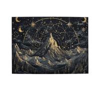 Liorosa Starry Night Over Mountain Range Jigsaw Puzzles For Adults 500 Pieces, Detailed Zodiac Constellations & Moonlight, Wooden Art Puzzle,Challenge To Yourself,Gift Suitable Family Friends