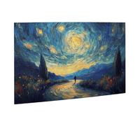 Liorosa Starry Sky Illustrations 500 Piece Puzzle For Adults, Lonely People Walking At Night,Complete With Family And Friends,Deep Relaxation For Yourself,Enjoy The Puzzle Solving Process