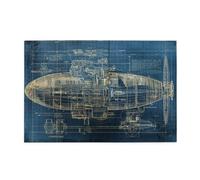 Liorosa submarine design drawing puzzles for adults 1000 pieces,exploratory hobbies and challenges,brain challenge,vintage submarine design drawing adults puzzle,funny artwork for adult