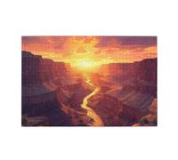 Liorosa Sunset Splendor 1000 Piece Jigsaw Puzzle For Adults, Gulch With Shadows & River Bend,Pieces Fit Together Perfectly,Hands-On Assembly Of Your Home Décor Wall Art,Gift For Friend