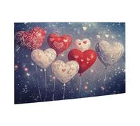 Liorosa Sweetheart Soiree Puzzles For Adults 500 Pieces,Heart Balloons With Crimson & Cream Designs In Watercolor Galaxies, Wooden Date Night Art,Ideal For Relaxation And Family Fun