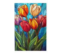 Liorosa Tulips Reverie 1000 Piece Jigsaw Puzzle For Adults,Where Each Piece Unveils A Shard Of Colored Glass Glory,Deep Relaxation For Yourself,Enjoy Solving Puzzles With Family And Friends