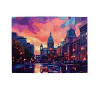 Liorosa Twilight Metropolis Jigsaw Puzzles For Adults 500 Pieces,Vibrant Sunset Wooden Puzzle,Complete With Family And Friends,Relieve Stress And Enjoy The Fun Of Solving Puzzles