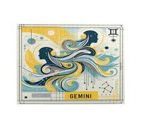 Liorosa unique gemini illustrations jigsaw puzzles for adults 500 pieces,vibrant modern art design,pieces fit together perfectly,deep relaxation for yourself,enjoy the puzzle solving process