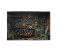 Liorosa warehouse motorcycle jigsaw puzzles for adults 1000 pieces,retro design motorcycle repair scene,challenge to yourself,exercise hands-on ability and thinking patience