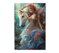 Liorosa Whimsical Jigsaw Puzzles 1000 Pcs, Floral Fairy In Blue Gown,Challenging Brain Exercise,Funny Artwork For Adults,Suitable For Family Recreation,Complete With Family And Friends