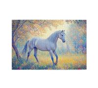 Liorosa White Horse In Pastel Forests 1000 Piece Jigsaw Puzzle For Adults, Fairytale Scene,Every Piece Is Unique,Ideal For Party Game Nights,Exercise Hands-On Skills And Thinking