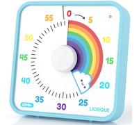 LIORQUE 19CM Large Visual Timer for Kids, Non-Ticking 60 Minute Visual Countdown Timers for Classroom Desk Countdown Clock with Magnetic Backing, Kids Timer Clock(Battery Included)