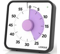 LIORQUE 19CM Large Visual Timer for Kids, Non-Ticking 60 Minute Visual Countdown Timers for Classroom Desk Countdown Clock with Magnetic Backing, Kids Timer Clock(Battery Included)